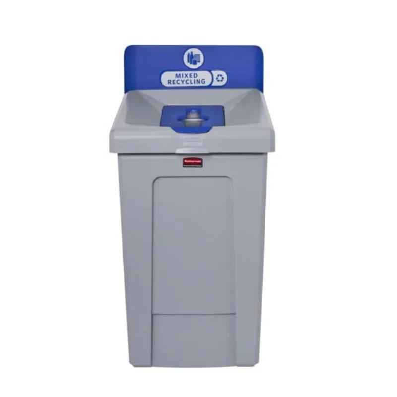 Slim Jim Recycling Station 1-Stream Mixed Recycling Bin/Can/Kit/Station, 33 GAL, for Kitchens/Classrooms/Offices/Back