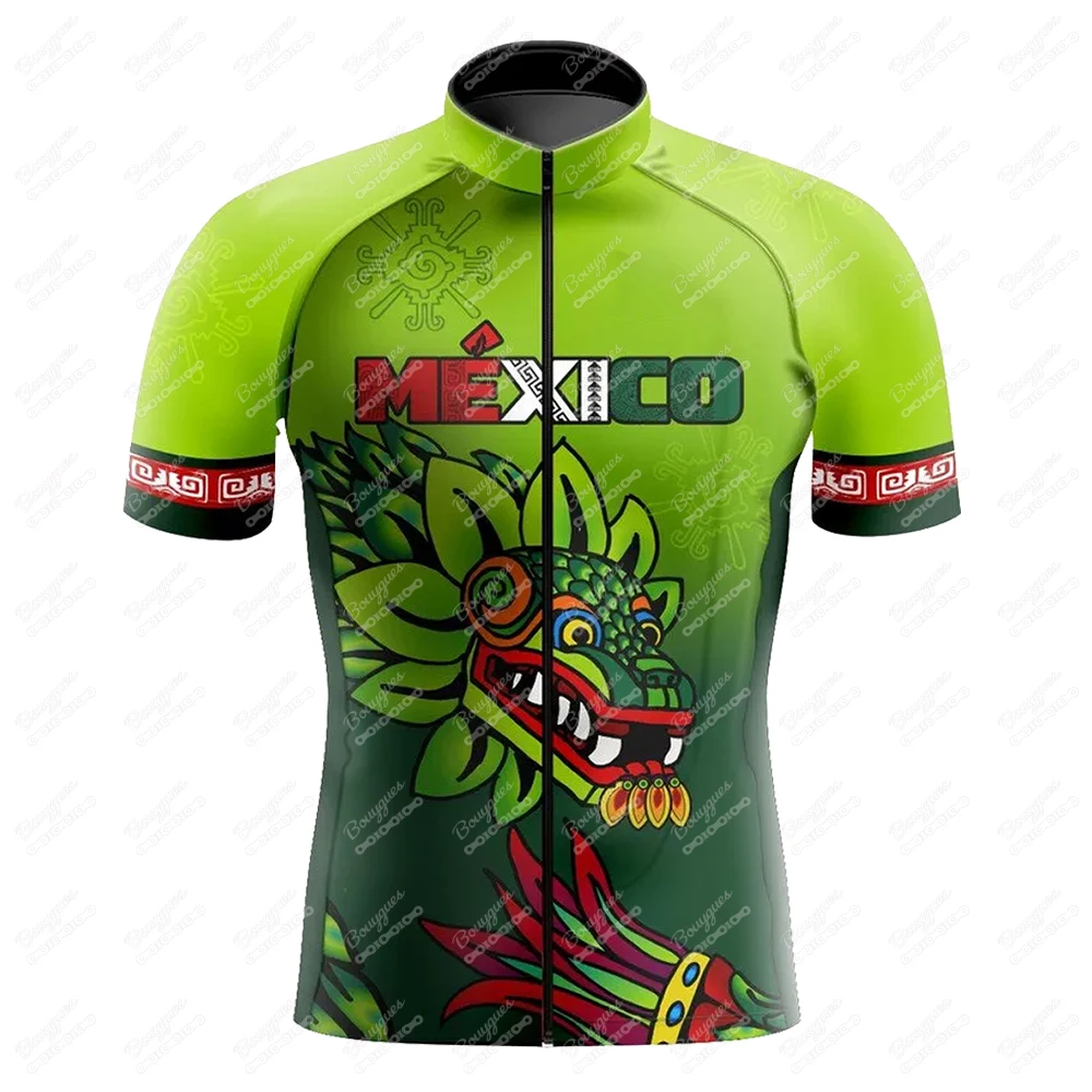 Mexico New Styles Summer Cycling Jersey For Men Short Sleeve Reflective MTB Maillot Downhill Pro Team Mountain Bicycle Clothing