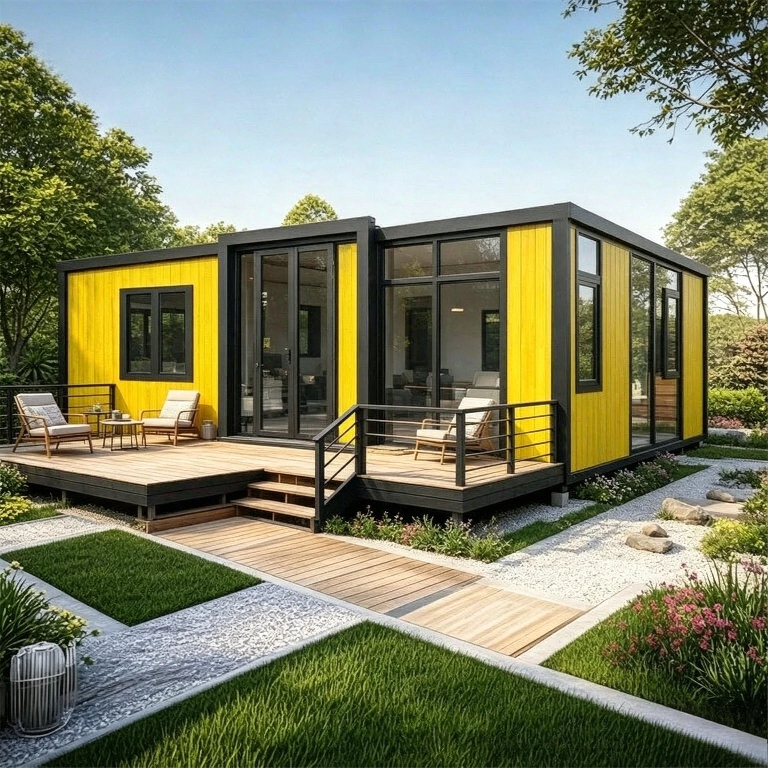 Prefab Modular Home Prefab Tiny Home 20ft Expandable Folding Container House With Full Kitchen Bathroom For Backyard Granny Flat