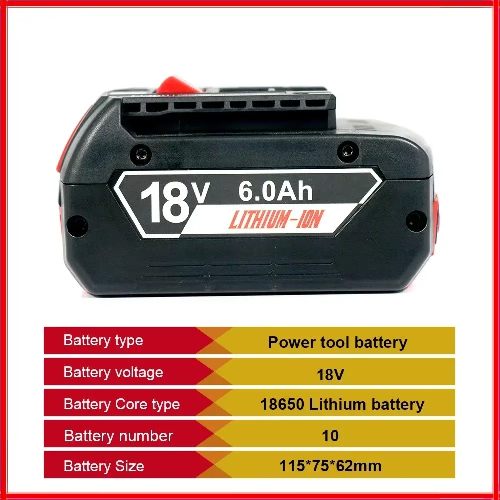 Original for Bosch 18V Battery, 12000mAh Backup Batteries, Draadloze Professional System, BAT609 GBA18V80 Tool
