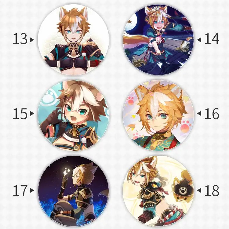 Gorou Genshin Impact Badge Brooch anchor Peripherals Pin Customize Anime Peripheral Clothes Cosplay Backpack Decoration Metal