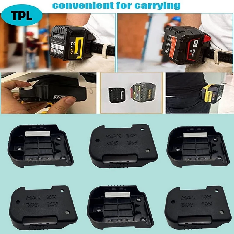 12 Pack Battery Mounts Holder For Makita 18V Battery,Also For  18V Battery Mounts/Belt Clip,Wall Battery Holder