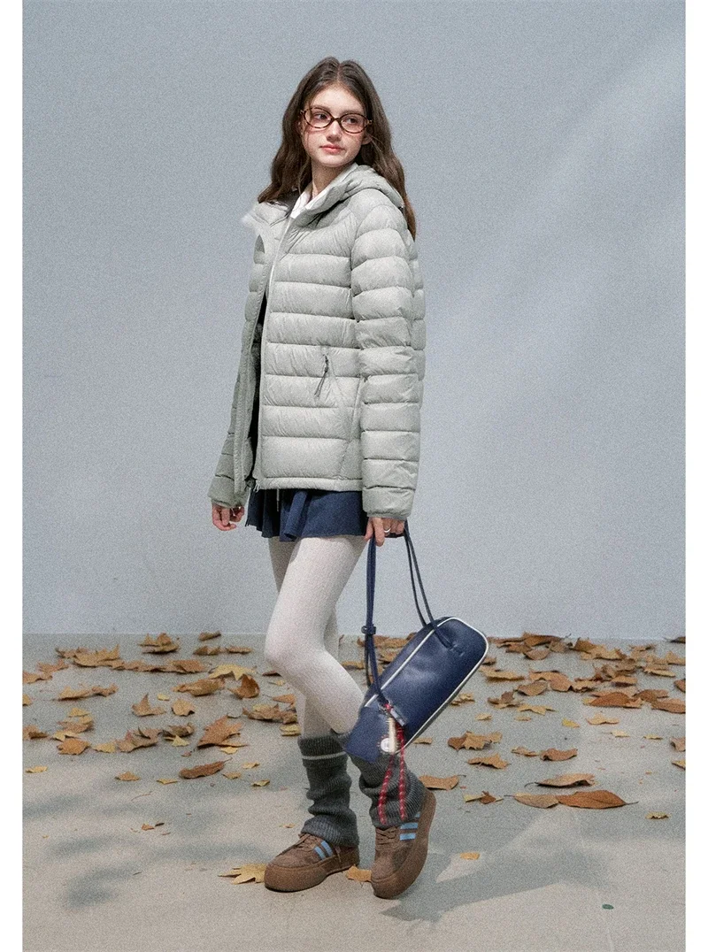 Lightweight Puffer Jacket Women Slim Fit Quilted Thin Winter Coat Hooded Casual Warm Inner Down Outerwear Cotton Parkas куртка