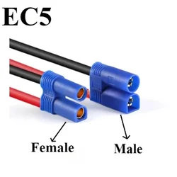 10AWG Silicone Cable EC5 Male Plug/Female Jack Pigtail Wire Connector for RC Battery Toys Pigtail Wire Length 15CM 30CM 50CM