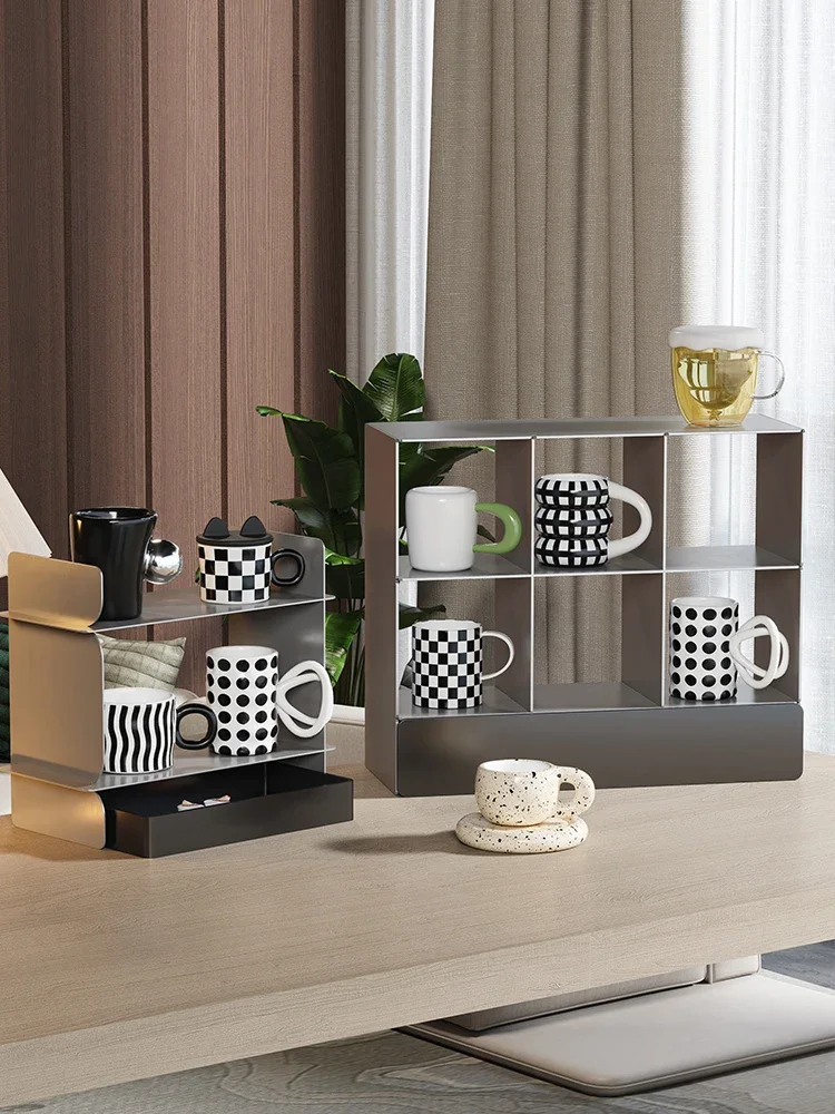 Coffee cup storage stainless steel bath luxury household bedroom cosmetics perfume shelf