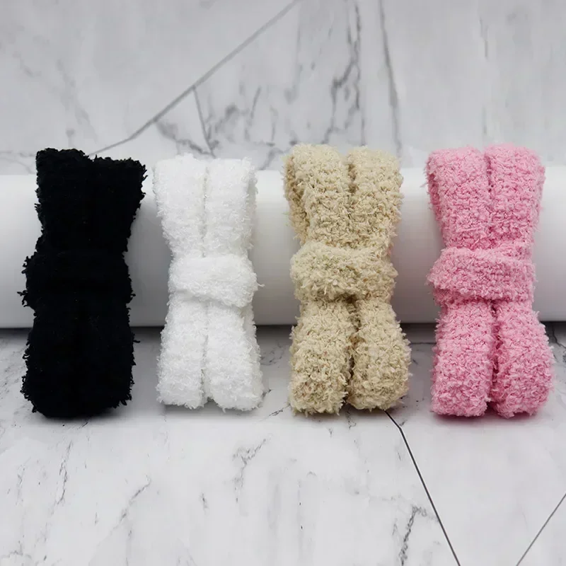 15mm Wide Flat Plush Towel Shoelaces Big Fat Fluffy Fuzzy Design Excellent Texture Softness Perfect for Boots Fashion Sneakers