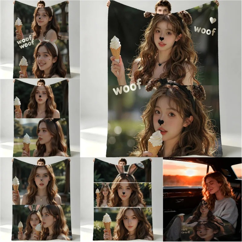 Couverture en flanelle imprimée Euphoria Season 3 Woof Woof, douce, chaude et confortable, pour lit, canapé, bureau, sieste