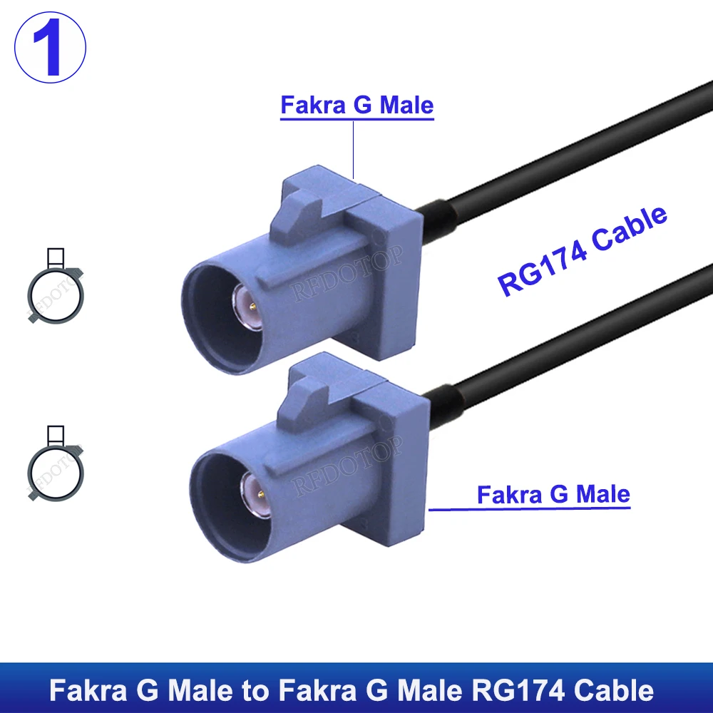 1Pcs Fakra G Male/Female to Fakra G Connector Fakra G Type RG174 RF Coaxial Extension Cable 10CM-12M