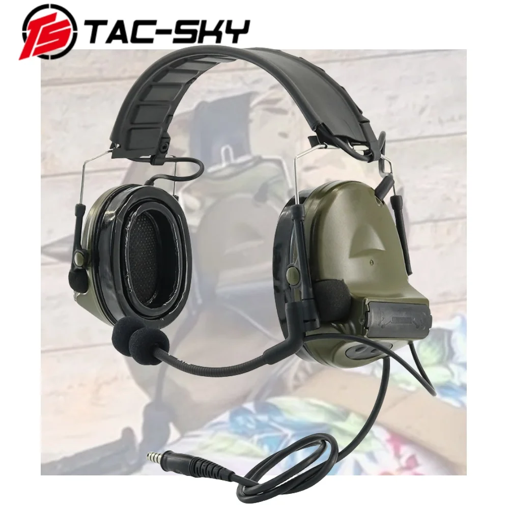 

TS TAC-SKY New Detachable Headband Tactical Radio COMTAC II Hearing Protection Electronic Shooting Earmuff Tactical Headset