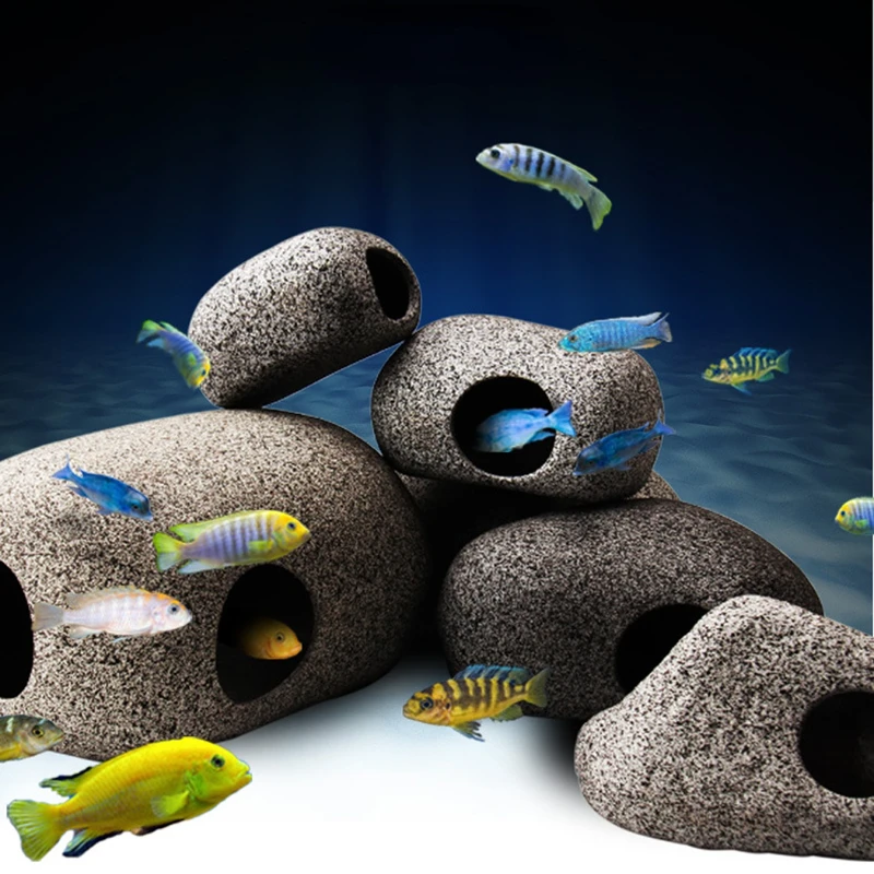 

Cichlid Stone Cave Aquarium Fish Tank Pond Decoration Ornaments Farming Shrimp Fish Tank Landscaping Decoration Spawning Cave