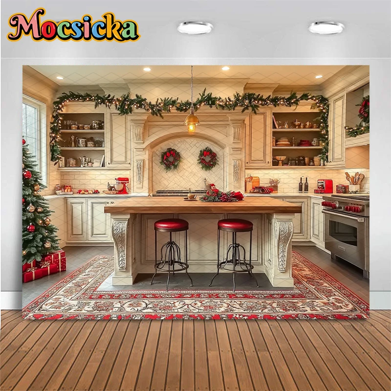 Mocsicka Christmas Kitchen Bac - Kitchen Baking Island recension och pris