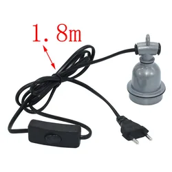 E27 Crawling Pet Lizard Tortoise Heating Lamp Holder & Power Cord Switch Piglet Chicken Brooder Heating Spiral Light Socket 1 Pc