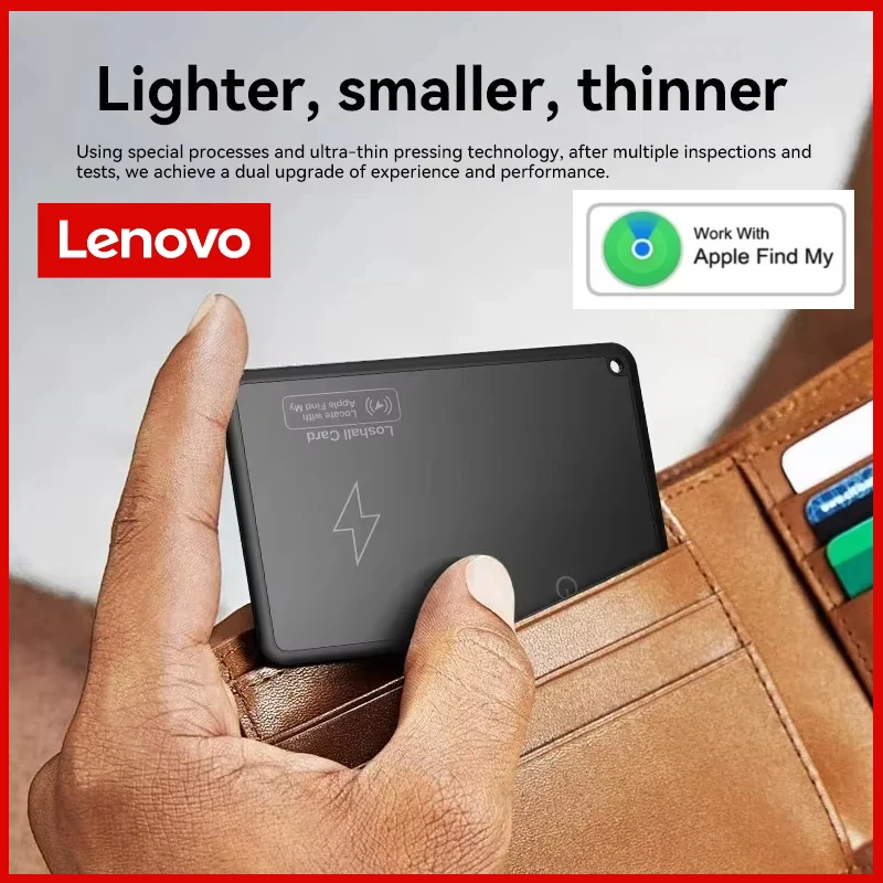 Lenovo Wireless Charging Tracking Location GPS Wallet Tracker Card Locator For iPhone Apple Device Find My Airtag GPS Locator
