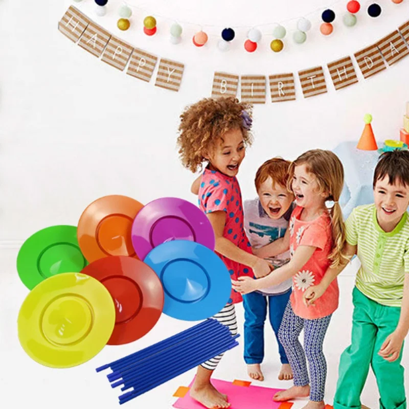 Party Color Turntable Children's Toy Clown Performance Acrobatic Props Round Discs for Outdoor Kids Balance Ability Development