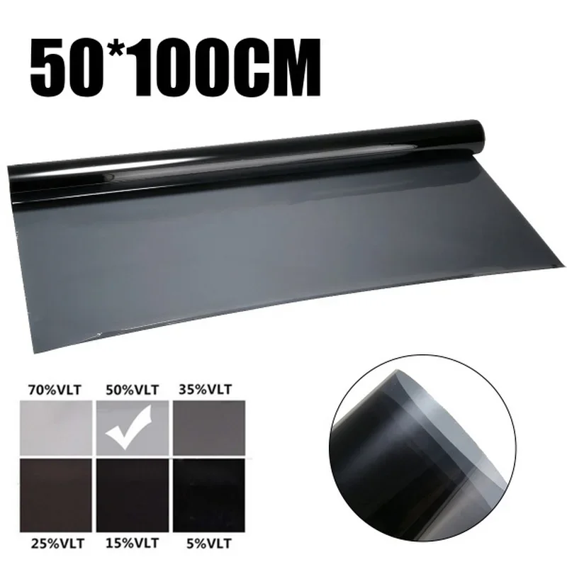 Película de aislamiento de vidrio para coche, pegatina de tinte para ventana, protección Solar, bloqueo Solar, UV, VLT, 5%, 25%, 50%, color negro