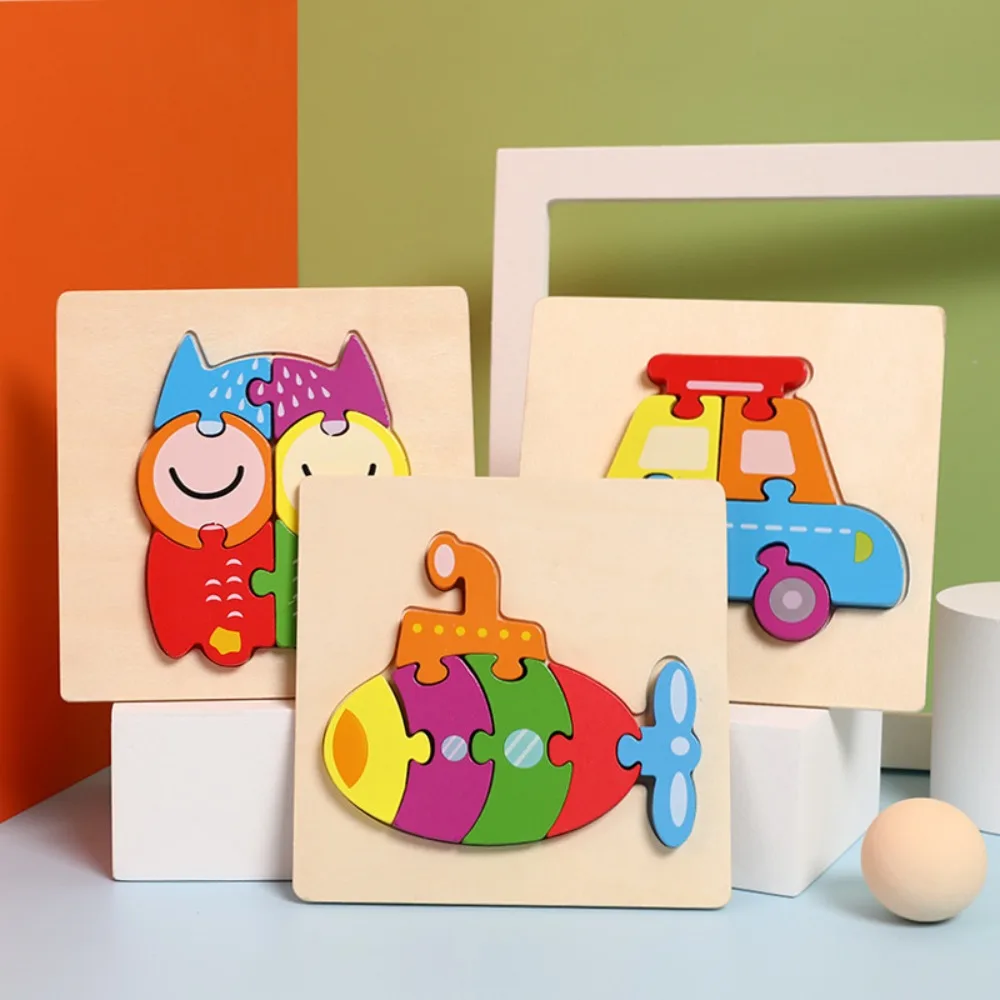 Holz Puzzle Montessori Tiere Karton Bunte Lernen Bildung Spielzeug Tangram Jigzaw Kognitive Holz Für Kinder Kinder Geschenk