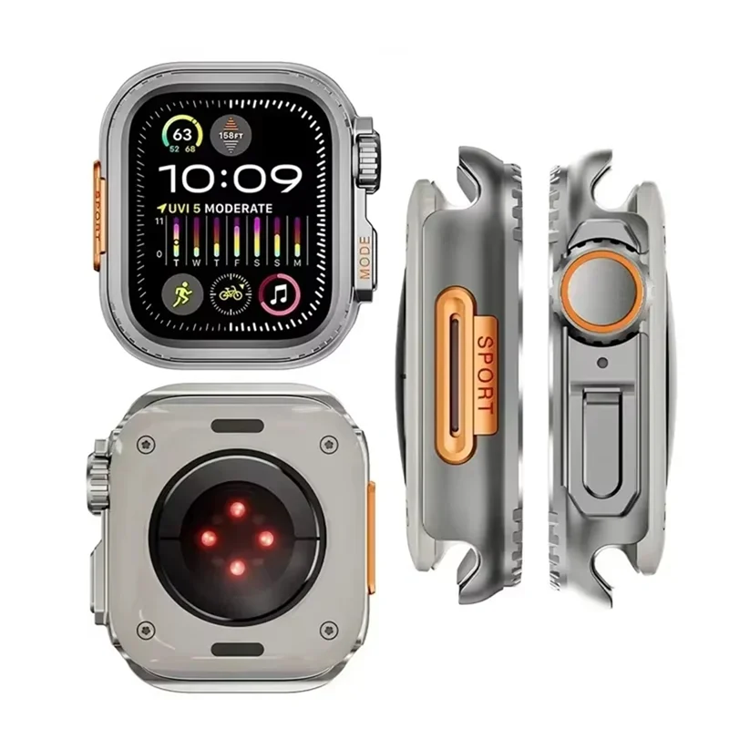A97I-45MM Cassa per orologio in metallo per serie di orologi 9 8 7 5 6 4 SE 45 mm Sport Cambio in copertura paraurti ultra protezione