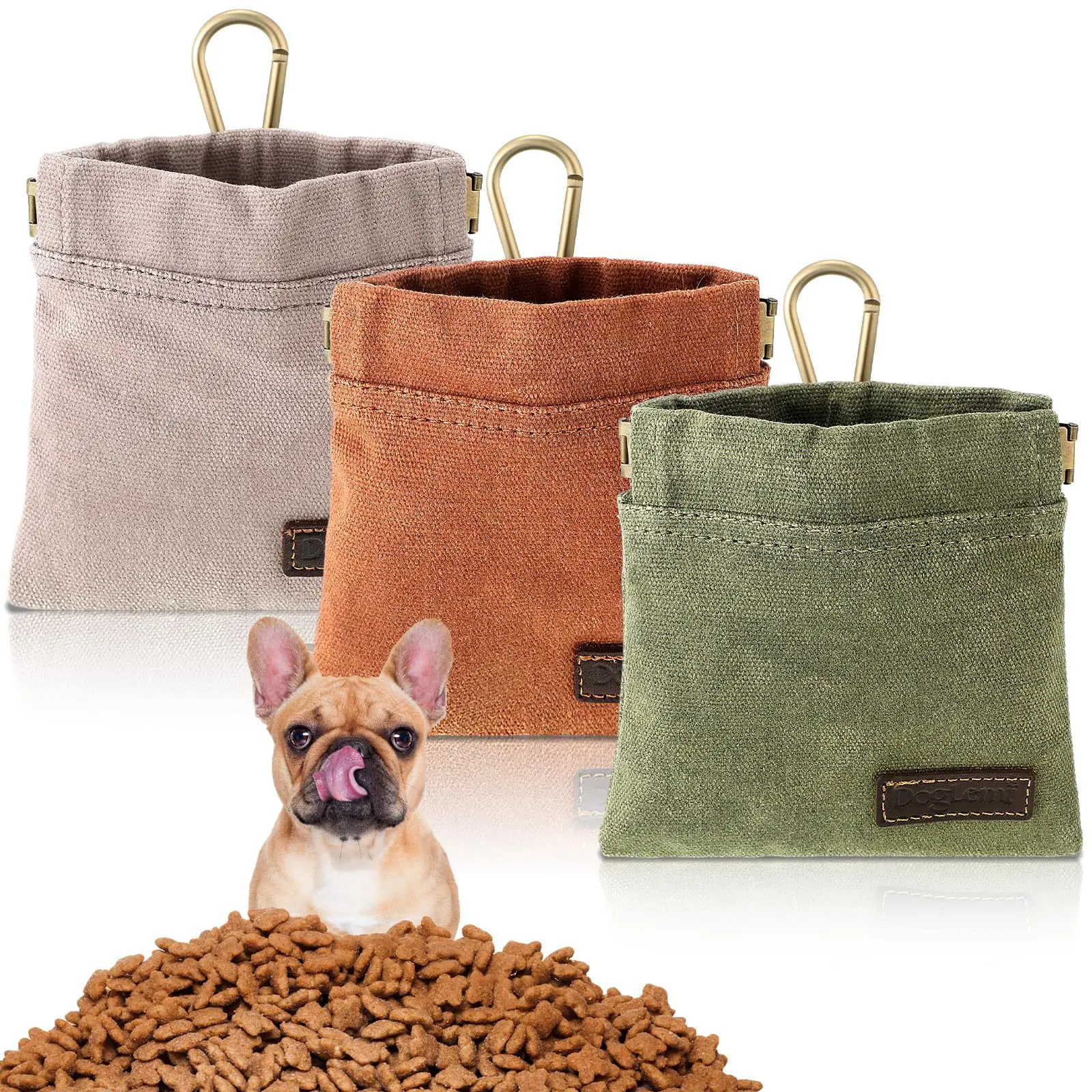 Outdoor Pet Dog Food Bag Portable Dog Food Canvas Storage Walking Anti-Lost Snack Storage Bag