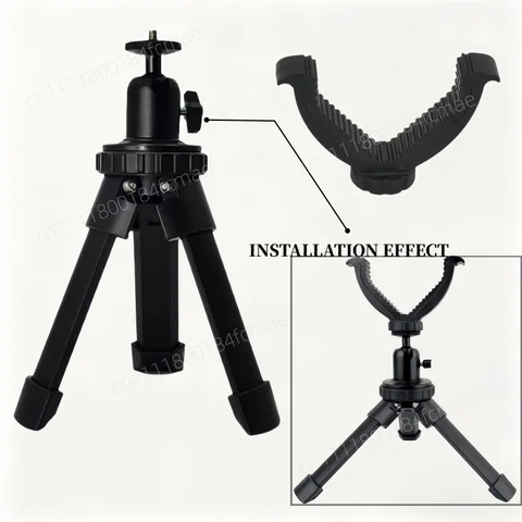 .Aluminum Rest Tripod Durable Adjustable Height Rifle 360 Degree Rotation V Yoke Stand Portable Construction For Target Shooting