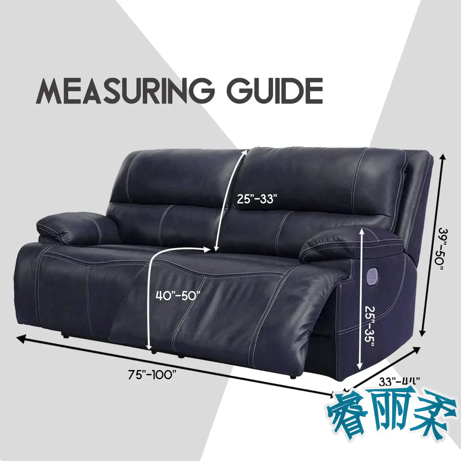 تمتد XL حجم كرسي غطاء أريكة اضافية واسعة 75-100 "2 مقاعد سميكة الجاكار 6 قطع لينة قابل للغسل غطاء أريكة حامي