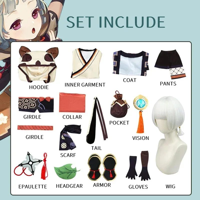 Genshin Impact Sayu Costume Cosplay Parrucca uniforme di carnevale per adulti Anime Costumi per feste di Halloween Gioco per donne in maschera