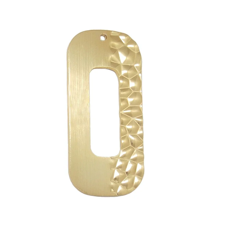 New 2pieces/bag 75mm Aluminium Alloy Wire Drawing Rectangle Charms Big Pendant for DIY Necklace Earring Accessories
