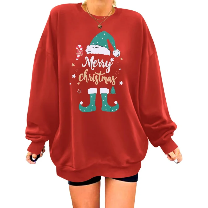 Christmas Sweatshirt for Women Crewneck Christmas Tree Long Sleeve Xmas Holiday Party Pullover Sweater