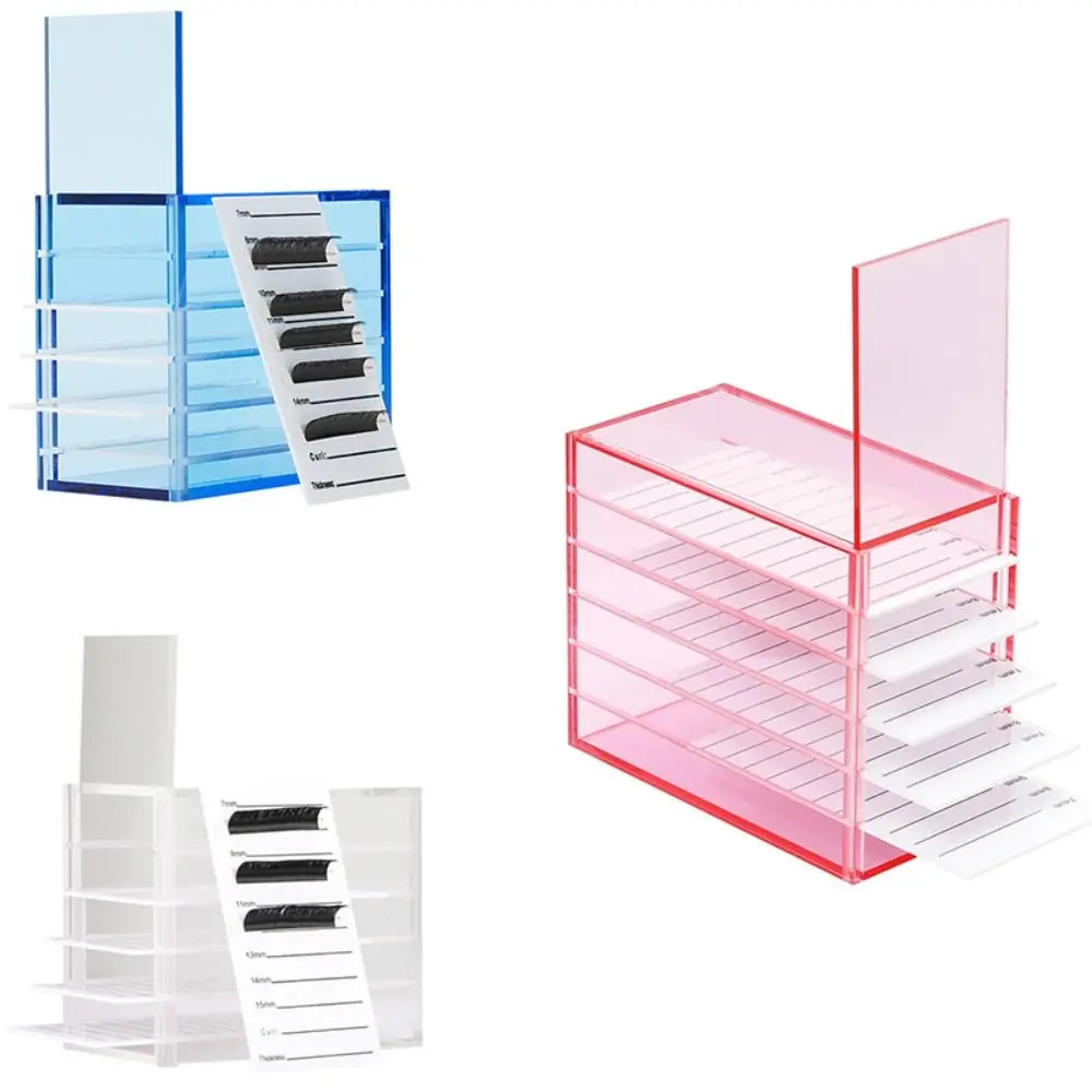 Reusable Eyelash Extension Storage Box Transparent Empty False Eyelash Pallet Holders Acrylic 5 Layers Lash Display Container