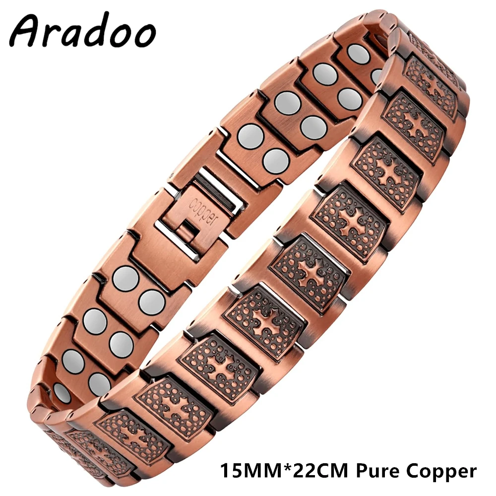 ARADOO Copper Magnetic Bracelet Brown 7