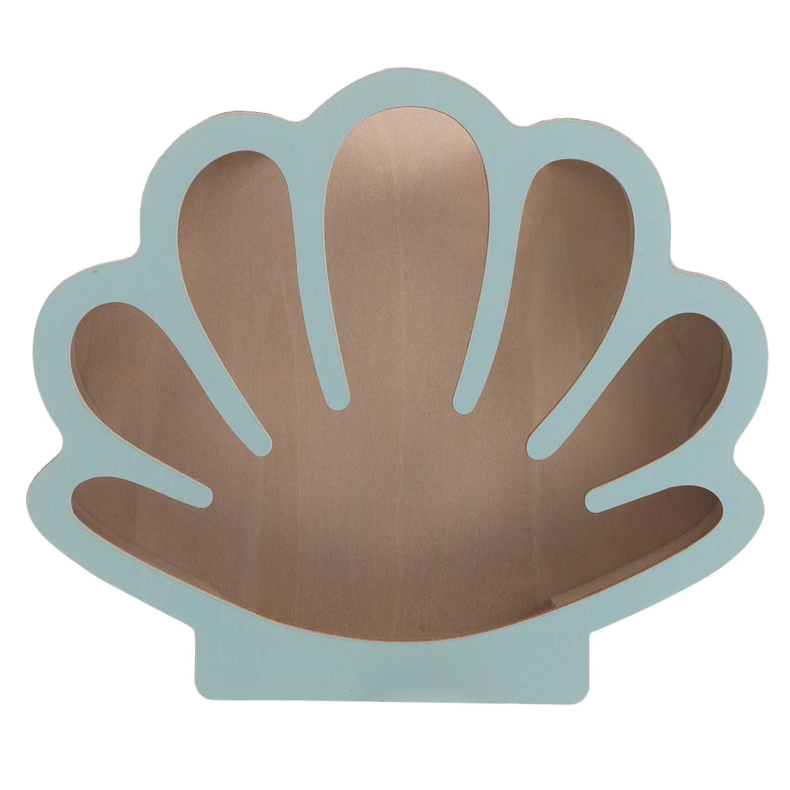 

Wooden Shadow Box Seashell Shaped Display Case Small Coastal Room Decor Trinket Storage Box Beach Inspired Display Holder