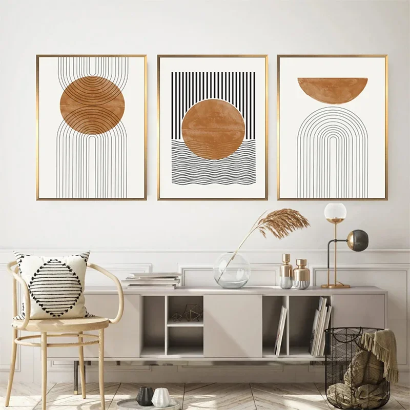 Simple Line Geometry Posters Print Pictures Nordic Abstract Wall Art Canvas Paintings for Modern Interior Living Room Home Decor