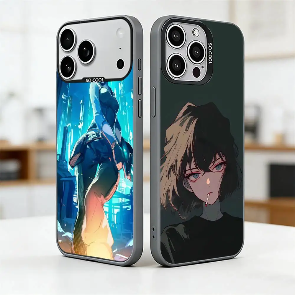 

Psycho-Pass Akane Tsunemori Phone Case For iPhone 17,16,15,14,13,12,11 Plus,Pro Max,XS,Colored Silver Plated Inside Cover