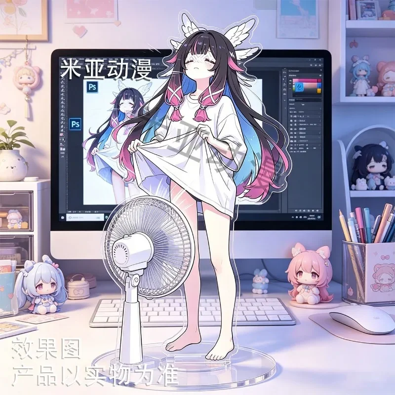 Anime Genshin Impact Damselette Columbina Two Insertion Acrylic Figure Stand Model Plate DIY Desk Decor Standing Sign Ornaments