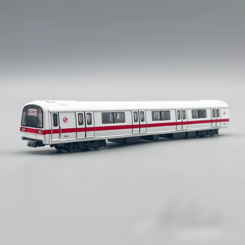 รถไฟของเล่นขนาด 1/120 รุ่น MRT02 รถไฟใต้ดินสิงคโปร์ โมเดลโลหะผสม ของตกแต่งตั้งโต๊ะ ของสะสม ของขวัญ รถไฟจำลอง ของเล่นเด็กผู้ชาย