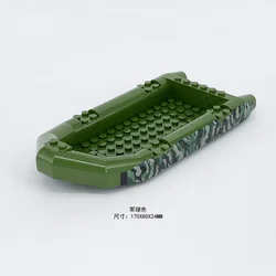 MOC 1PCS Military Rubber Boats Building Blocks Figures Small Ship Brick Particle Assemble Puzzle Kid Toy Children Birthday Gift