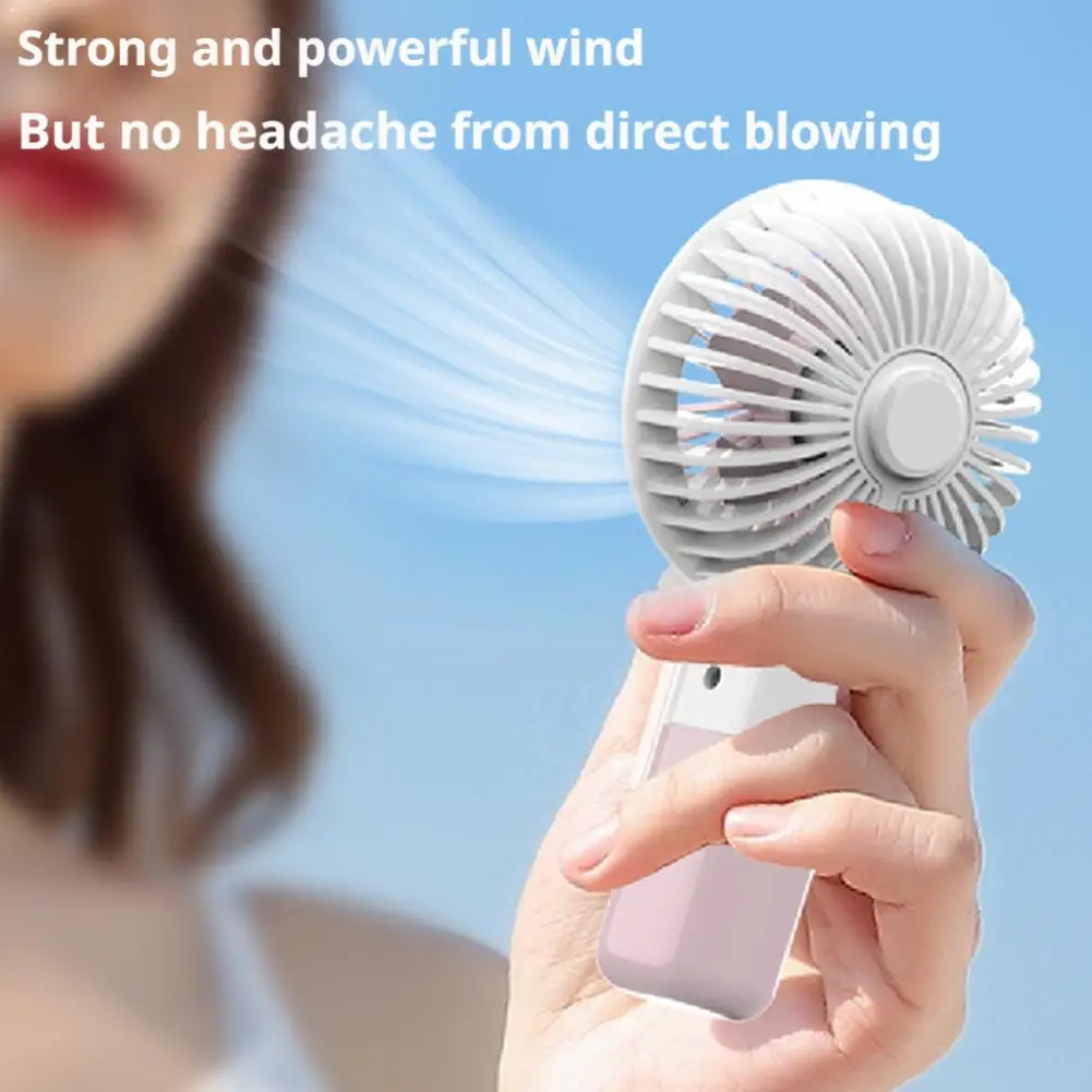 Portable Handheld Mini Fan with Phone Holder, USB Rechargeable Desktop Cooling Fan, Quiet Personal Fan for Office Desk Home
