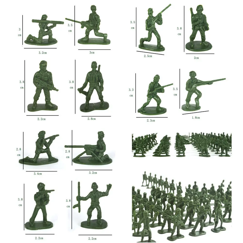 

200 Pcs Army Action Figures Kids Toys Men for Boys Mini Figurines Playsets Small