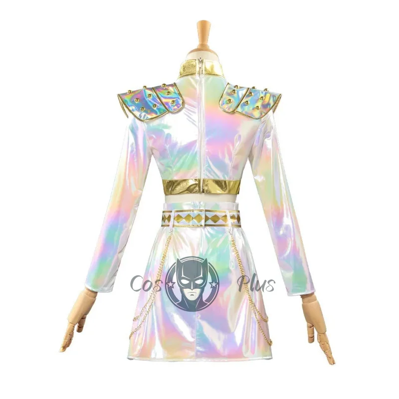 فيلم KPop شيطان الصيادين رومي زوي ميرا تأثيري حلي ملونة الذهب الأبيض فستان الكبار الاطفال هالوين عرض مسرحي ملابس للحفلات #6