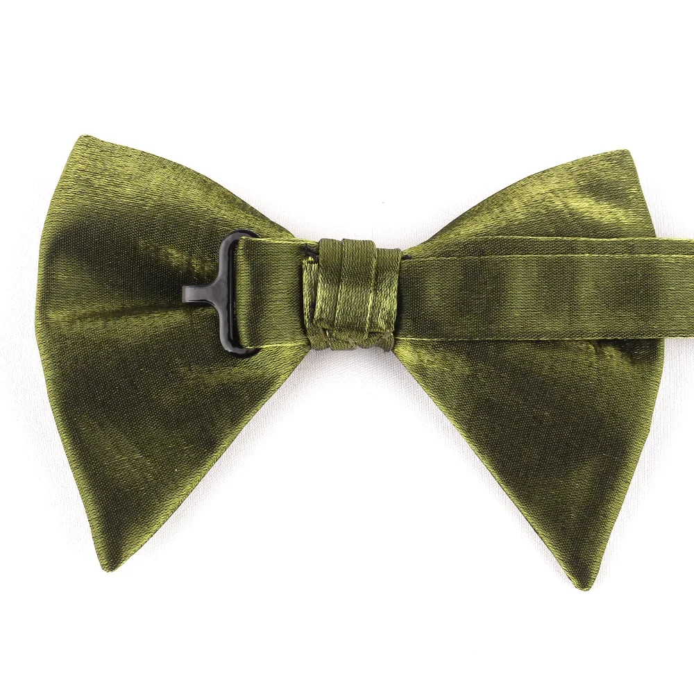 New Bow Ties For Men Pre-tied Style Over sized Bow ties Gloss Fabric Solid Color Formal Men Bow tie For Wedding Party