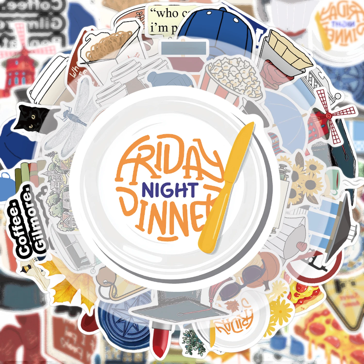 50 Goimore Graffiti Stickers, Suitable for Decorating Water Bottles, Laptops, Mobile Phones, Suitcases, Skateboards, Guitars, Gift Boxes, Party Decorations