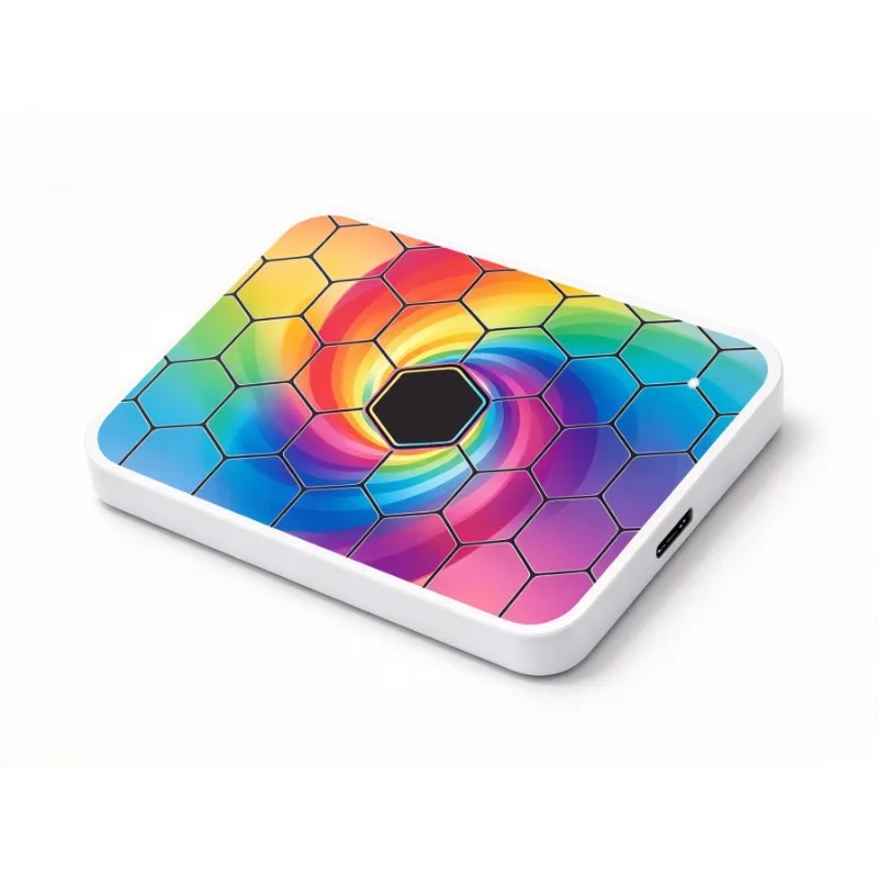4TB RGB Portable External SSD Rainbow Honeycomb Solid State Drive RGB Light High Speed Storage Disk for Laptop PC Phone Tablet