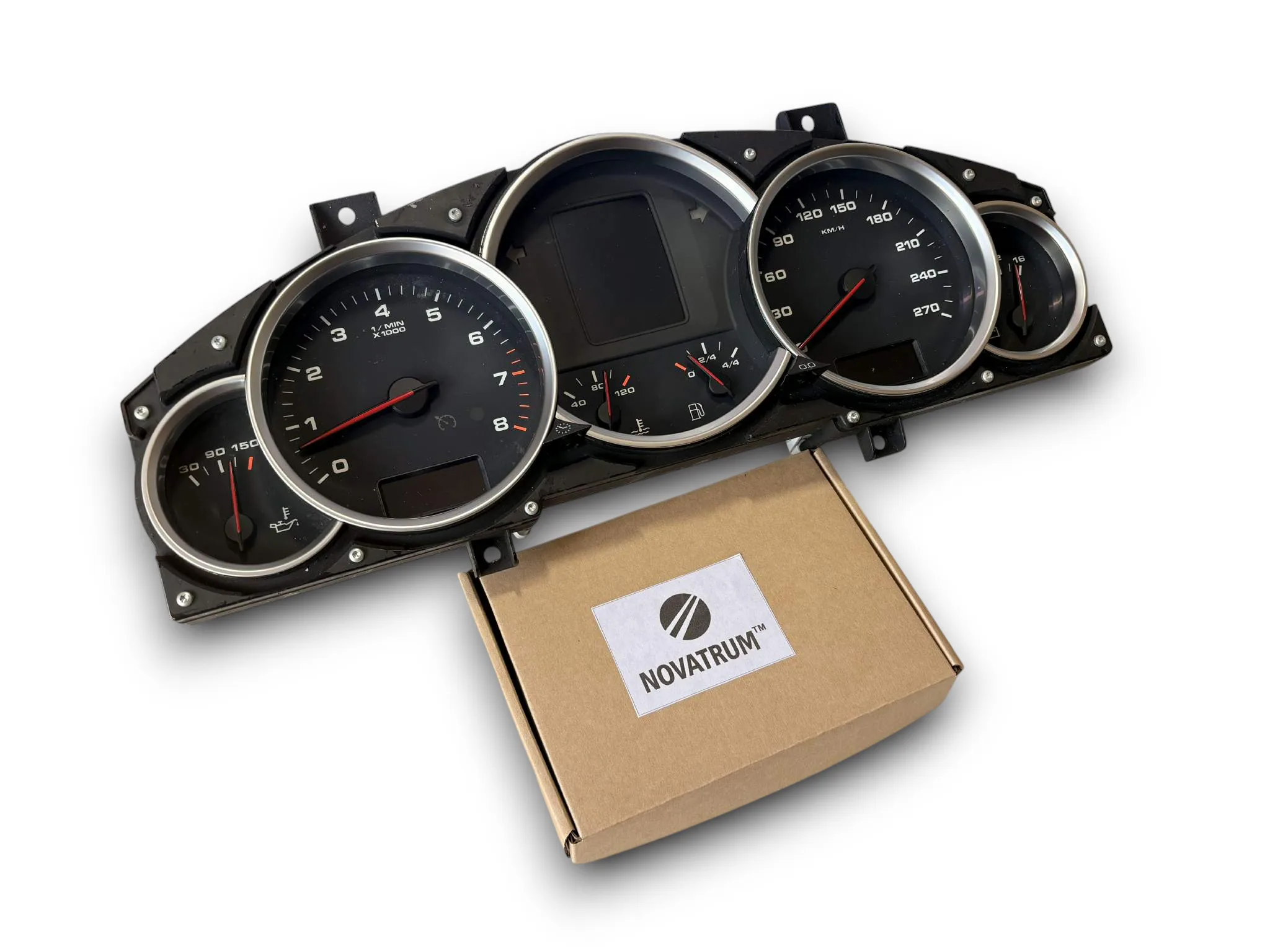 

Matt Chrome Dashboard Dial Gauge Rings Bezel Trim for Porsche Cayenne 955 957 9PA