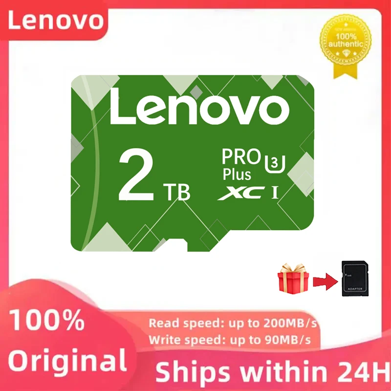 Lenovo-Carte mémoire flash Micro TF, 2 To, 1 To, 512 Go, 256 Go, Classe 10, 128 Go, Carte SD, Carte mémoire Flash TF pour les jeux du matin, PS4