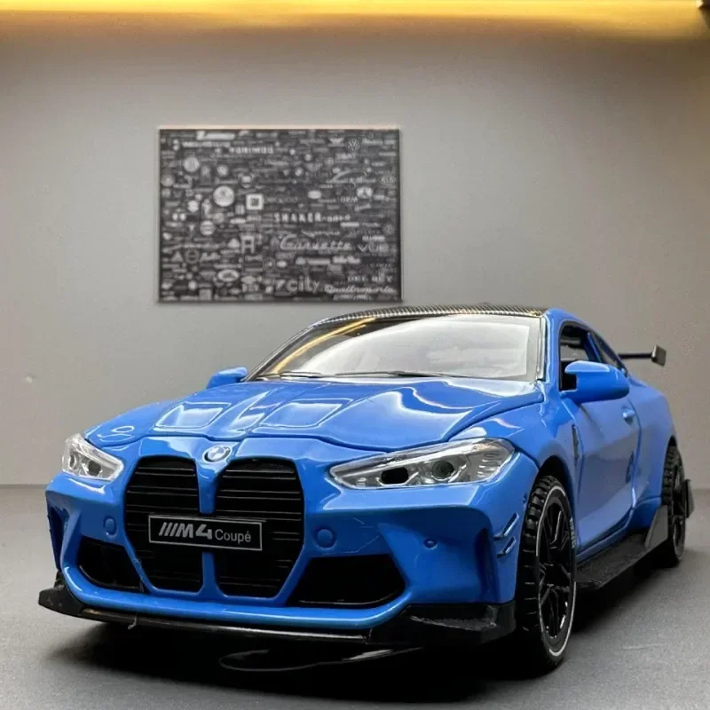 Simualtion 1:32 BMW M4 Sport Car Model Alloy Casting Toys Vehicles Sound and Light Kids Boys Gift Collective Home Decor Voiture