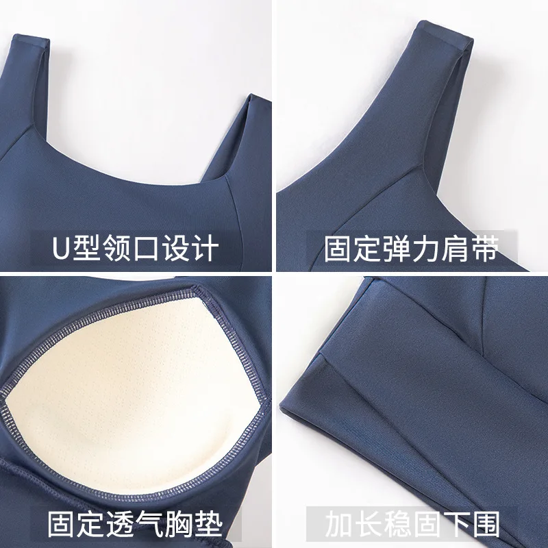 2025 Women's High Impact Running Shockproof Sports Bra Wireless Anti-Sagging One-Piece Beautiful Back Yoga Ves