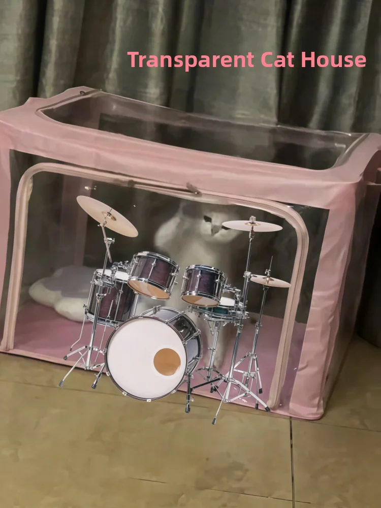 

Прозрачный утолщенный домик-палатка для животных большой вместимости, всесезонный универсальный мягкий уютный домик-гнездо для кошек