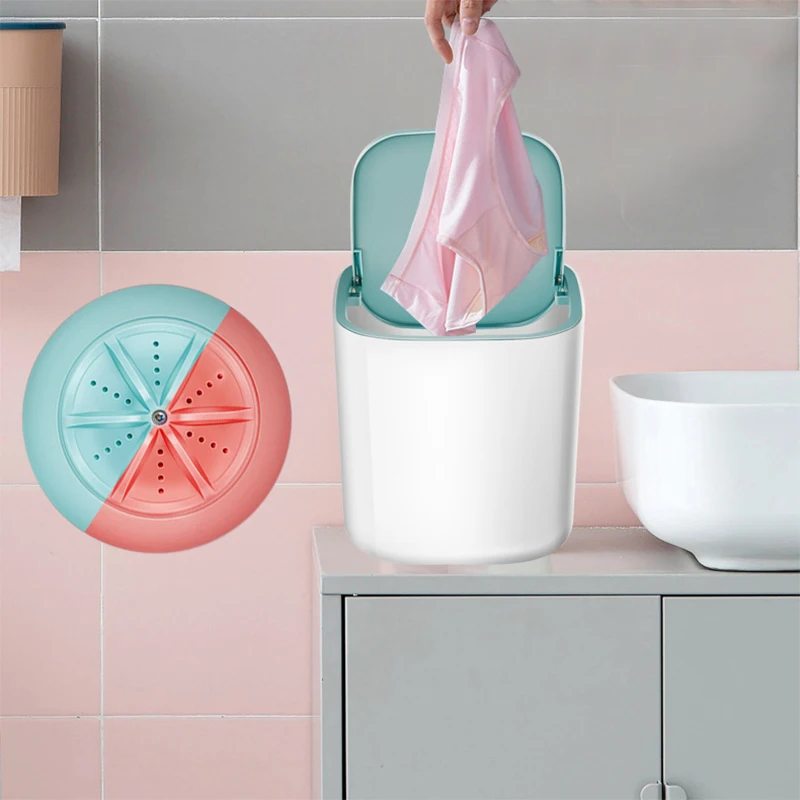 Mini lavadora Turbo ultrasónica de escritorio, lavadora portátil de ropa interior, fuente de alimentación Usb, 3,8 L