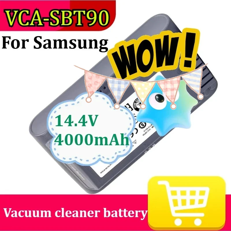 

Сменный литий-ионный аккумулятор VCA-SBT90 для ручного пылесоса Samsung VS9000 JET90 JET75, 14.4В 4000мАч