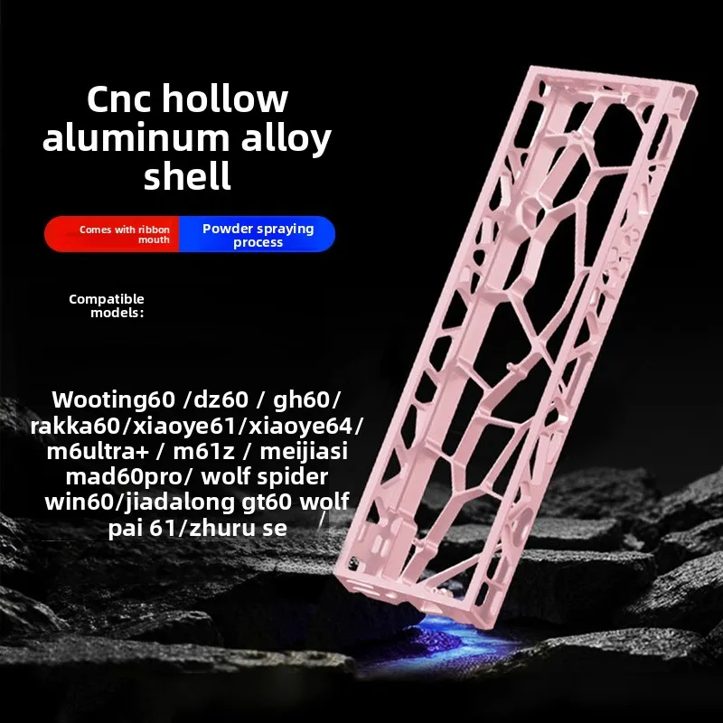 GH60 Aluminum Keyboard Case CNC Metal Shell Compatible with Wooting 60HE EV63 Custom Mechanical Keyboard Case