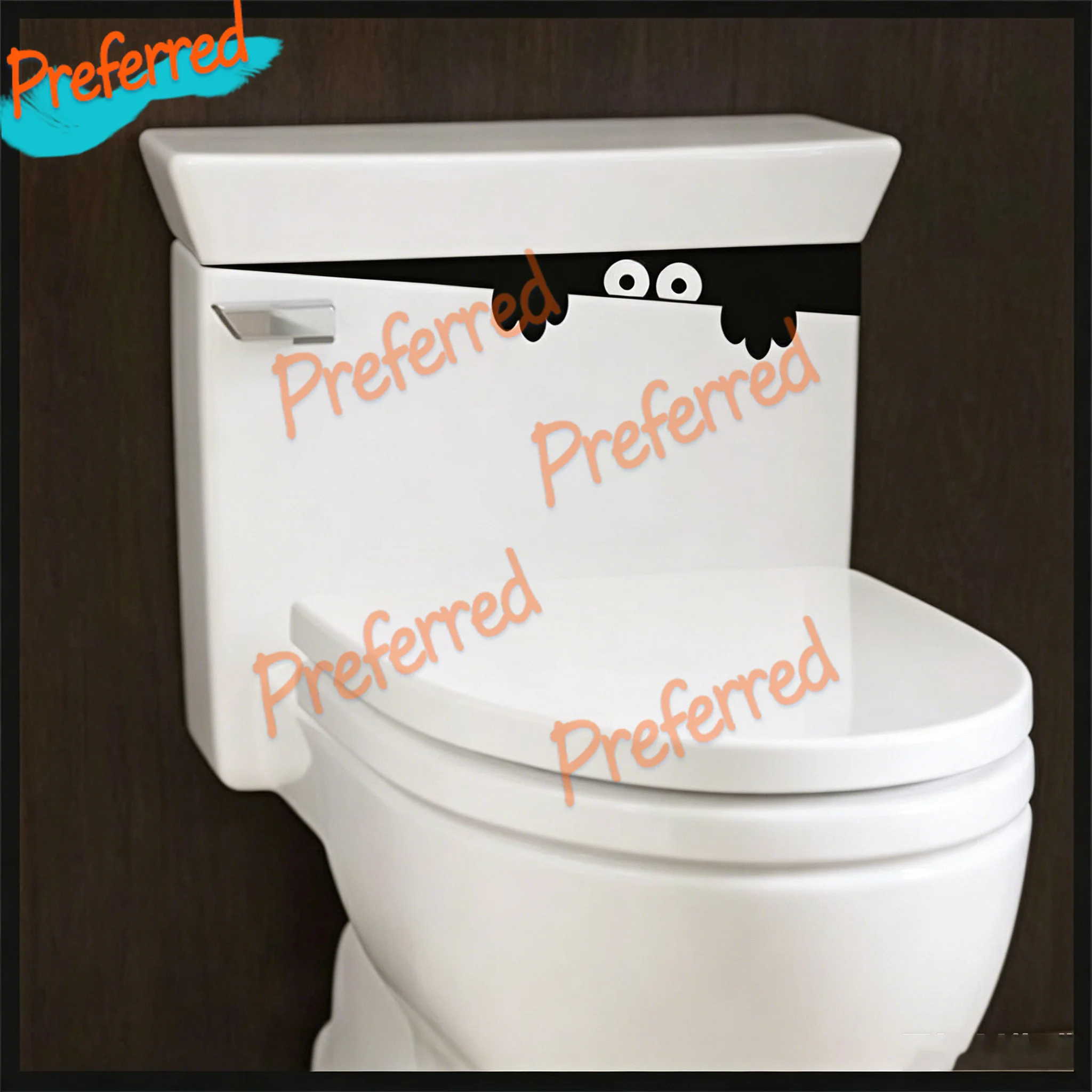 2x Sticker Connection Toilet Monster Bathroom Stickers Funny Children Vinyl Stickers - Customizable in Any Sticker Size